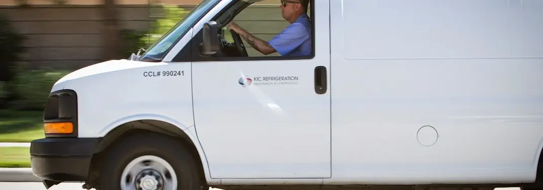 KIC Refrigeration service vehicle serving Fulshear area
